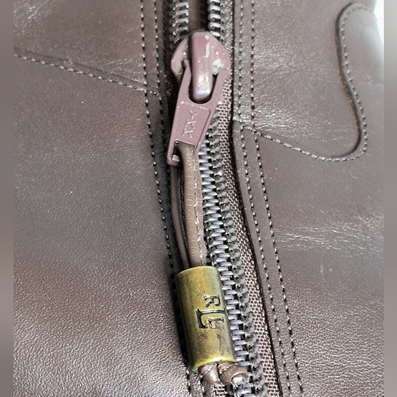 Lauren Ralph Lauren Colleen Brown Leather Mid Calf Boot Heeled Womens 6 1/2 B - Picture 8 of 16